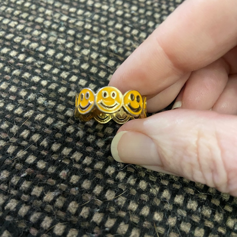 Gold Plated Sterling Smiley Face Ring